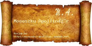 Moseszku Apollinár névjegykártya